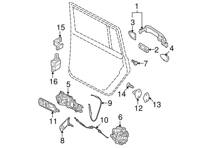 Genuine VW/Audi 3C4839016B Door Latch Assembly; Right - VW | VW3C4839016B