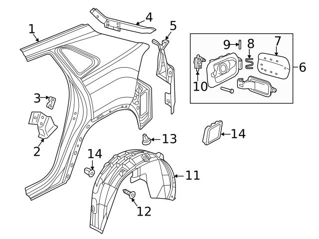 Genuine VW/Audi 3CC813319 Tail Light Pocket; Left - VW | VW3CC813319