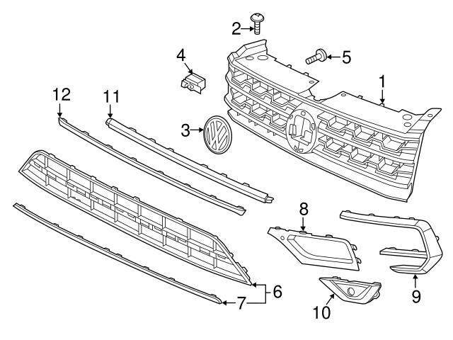 Genuine VW/Audi 3CN853101A2ZZ Grille Molding - VW | VW3CN853101A2ZZ