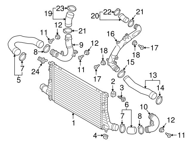 Genuine VW/Audi 3QF145803A Intercooler - VW | 3QG145803 VW3QF145803A