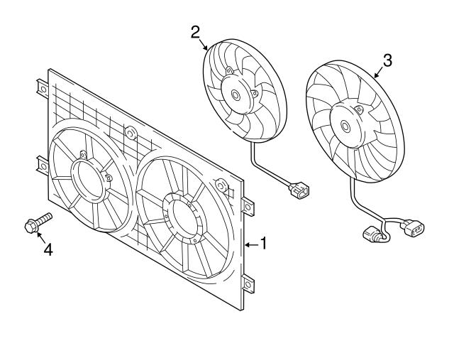 Genuine VW/Audi 3QF959455C Engine Cooling Fan Motor; Right - VW ...