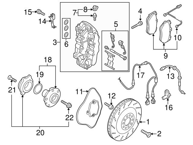 Genuine VW/Audi 4E0698151G Brake Pad Set; Front - Audi