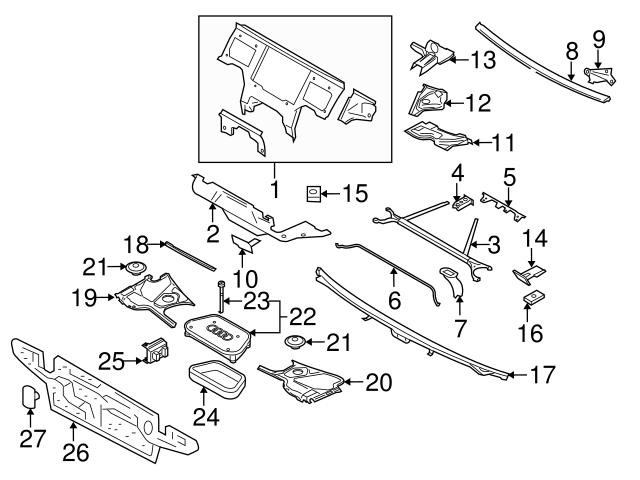 Genuine VW/Audi 4E0806263G Cowl Plenum Panel - Audi | 4E0806263D ...