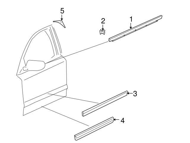 Genuine VW/Audi 4E0853953DGRU Door Molding; Left - Audi | 4E0853953BGRU ...