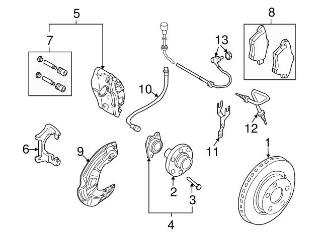 Genuine VW/Audi 4F0611721C Brake Hydraulic Line; Front Left - Audi |  4F0611721 AU4F0611721C