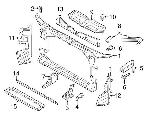 Genuine VW/Audi 4G8805607A Radiator Support Bracket; Left - Audi ...