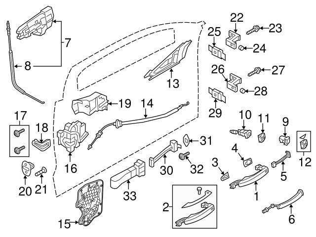 Genuine VW/Audi 4H0837099B Door Latch Cable; Left, Right, Rear, Front ...