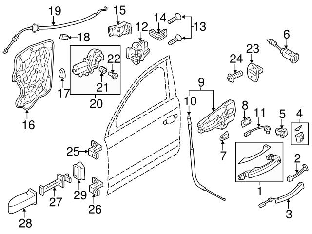 Genuine VW/Audi 4H1837879CGRU Exterior Door Handle Cover; Left - Audi ...