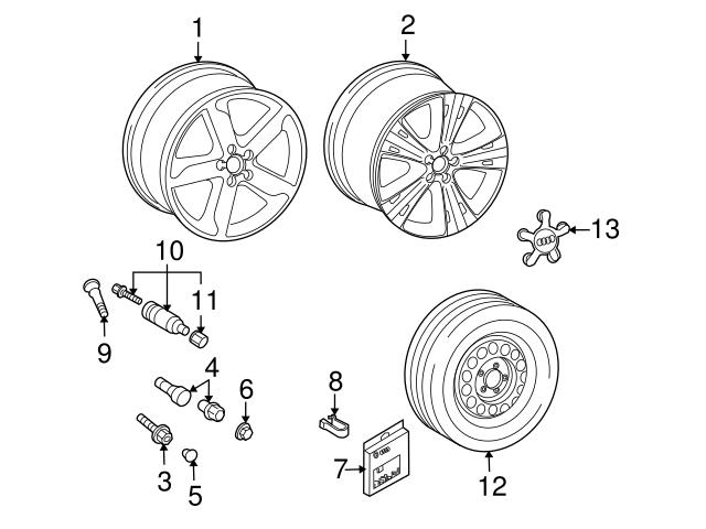 Genuine VW/Audi 4L0698139B821 Wheel Lug Bolt - Audi | 4L0698139821