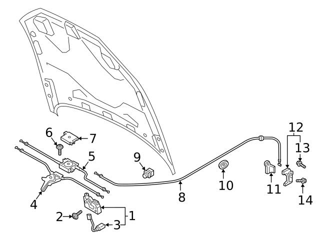 Genuine VW/Audi 4N0823509 Hood Latch; Left, Right - Audi | AU4N0823509