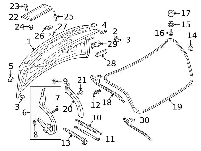 Genuine VW/Audi 4N0827598 Trunk Lid Trim; Right - Audi | AU4N0827598