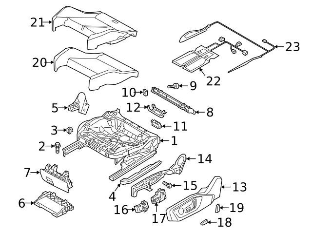 Genuine VW/Audi 4N0959747F Power Seat Switch; Front Left - Audi ...