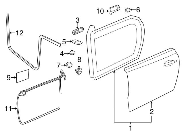 Genuine VW/Audi 5C5837479G5AP Door Seal; Left - VW | 5C5837479F ...