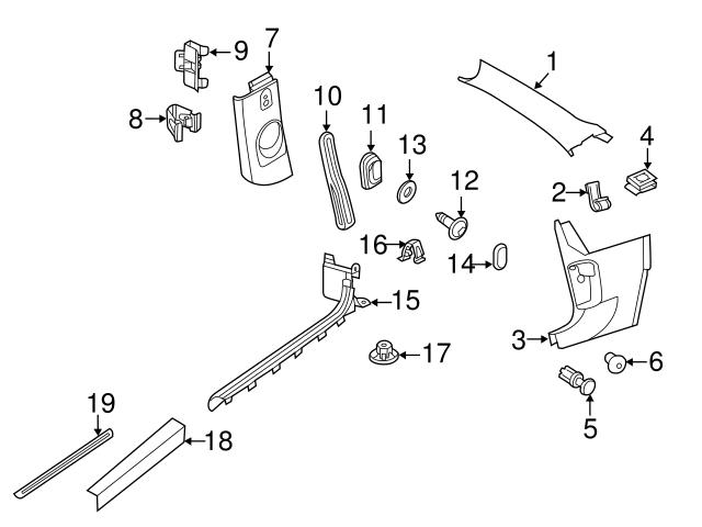 Genuine VW/Audi 5C5857957C82V Interior Grab Bar Cap; Left, Right - VW