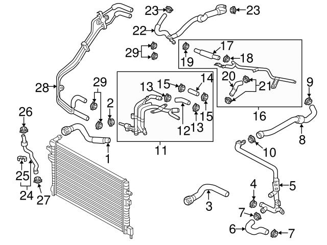 Genuine VW/Audi 5Q0121070AH Coolant Pipe; Right - VW | VW5Q0121070AH