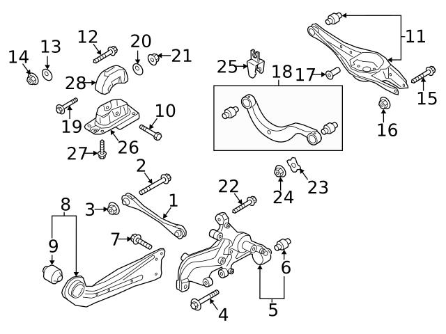 Genuine VW/Audi 5QM505130 Suspension Trailing Arm Bracket; Right - VW ...