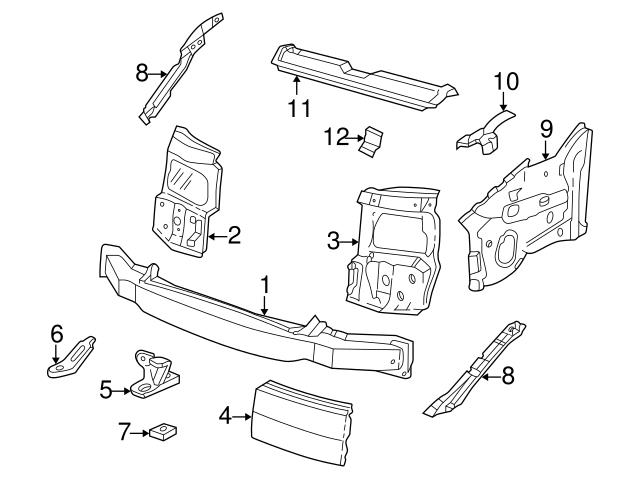 Genuine VW/Audi 7D0806069 Headlight Mounting Panel; Left - VW | VW7D0806069