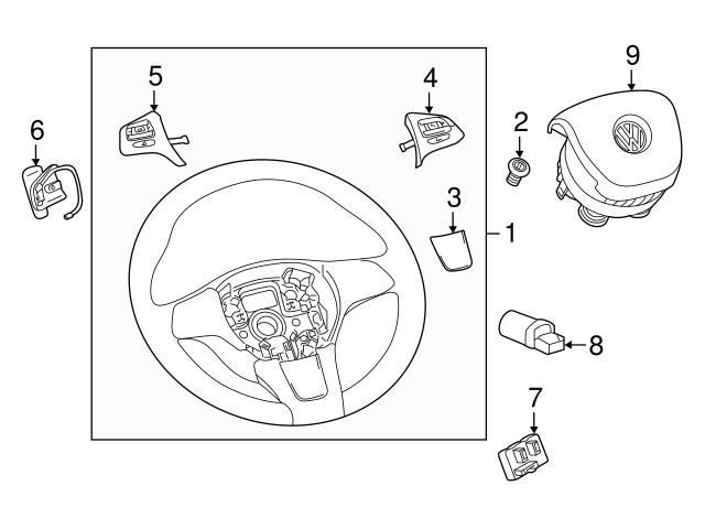 Genuine VW/Audi 7P6959542A Steering Wheel Transmission Shift Control ...