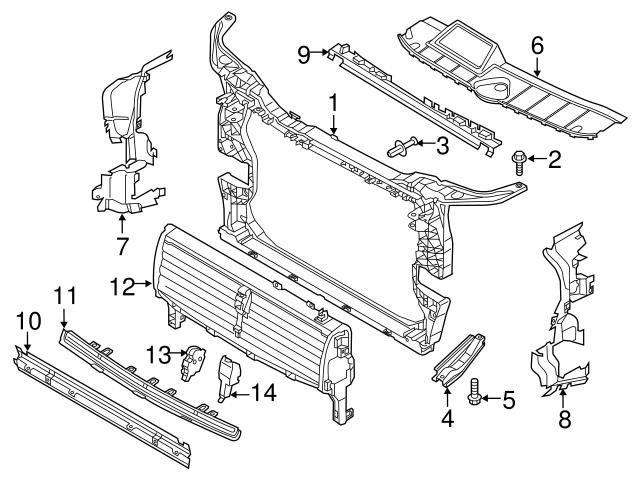 Genuine VW/Audi 80A121345 Radiator Support Panel Seal - Audi