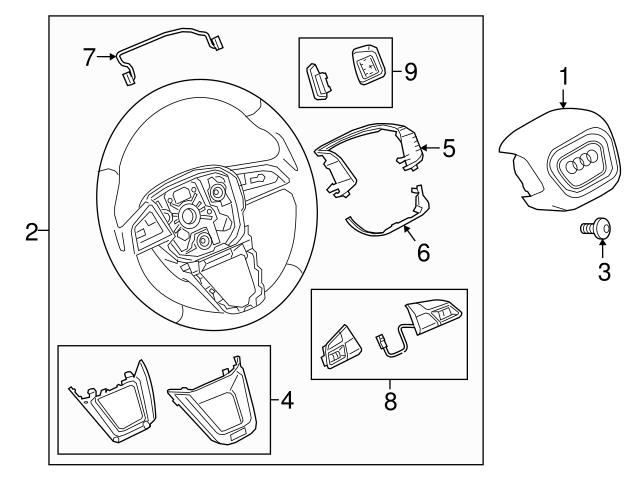 Genuine VW/Audi 80A419689B3Q7 Steering Wheel Trim - Audi ...