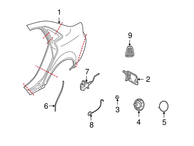 Genuine VW/Audi 8E0862153 Fuel Door Latch; Rear - Audi | AU8E0862153