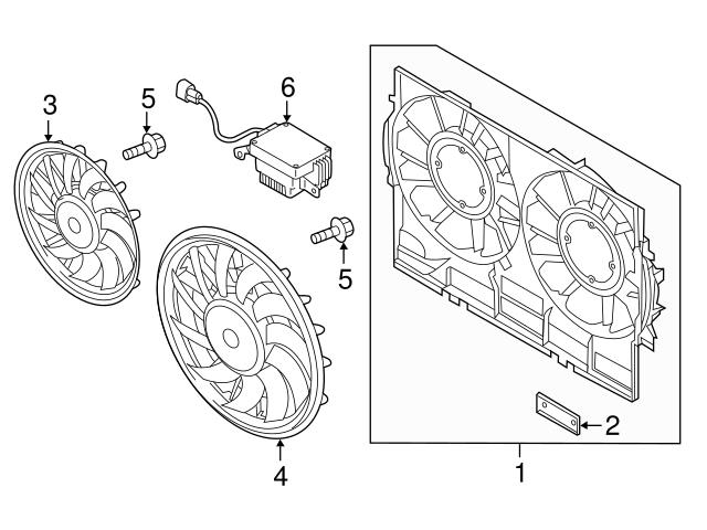 Genuine VW/Audi 8K0959455S Engine Cooling Fan Motor; Right - Audi ...