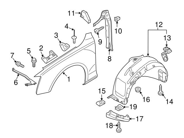 Genuine VW/Audi 8R0821111C Fender Closing Plate; Left - Audi ...