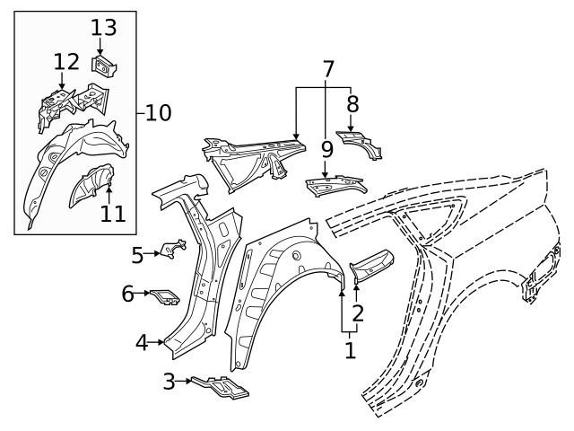 Genuine VW/Audi 8W8809301A Wheel Housing Bracket; Left - Audi ...