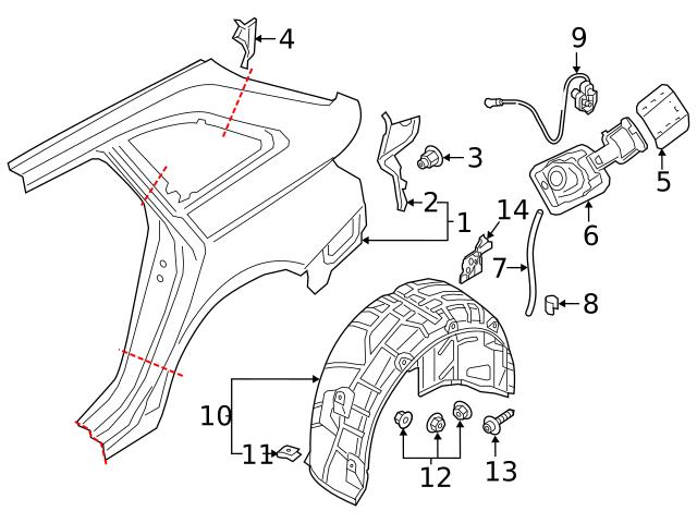 Genuine VW/Audi 8W9809649 Tail Light Pocket - Audi | AU8W9809649